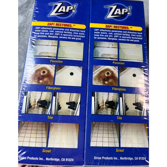 ZAP! Professional Cleaner Porcelain Fiberglass Tile & Grout Restorer 2 Pack - Picture 3 of 4